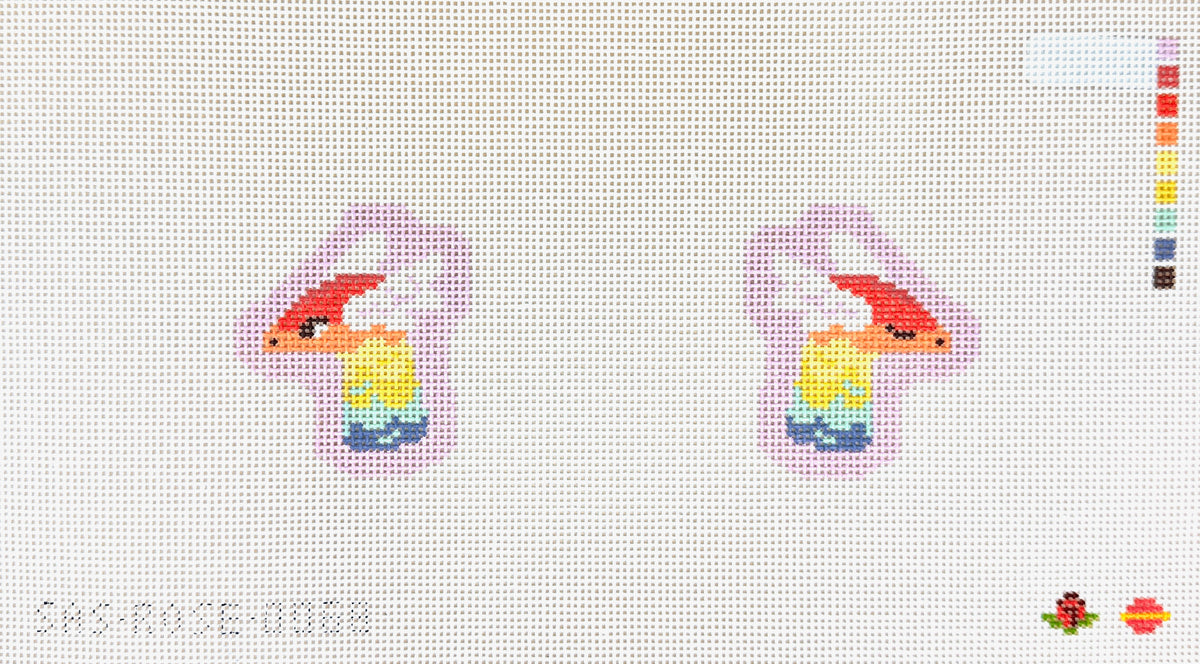 Saturnalia Stitching Rose Acolyte Rainbow Dragon Two Sided Bag Charm Needlepoint Canvas