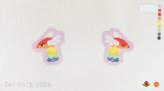 Saturnalia Stitching Rose Acolyte Rainbow Dragon Two Sided Bag Charm Needlepoint Canvas