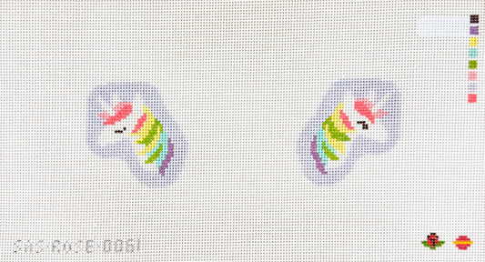 Saturnalia Stitching Rose Acolyte Rainbow Unicorn Two Sided Bag Charm Needlepoint Canvas