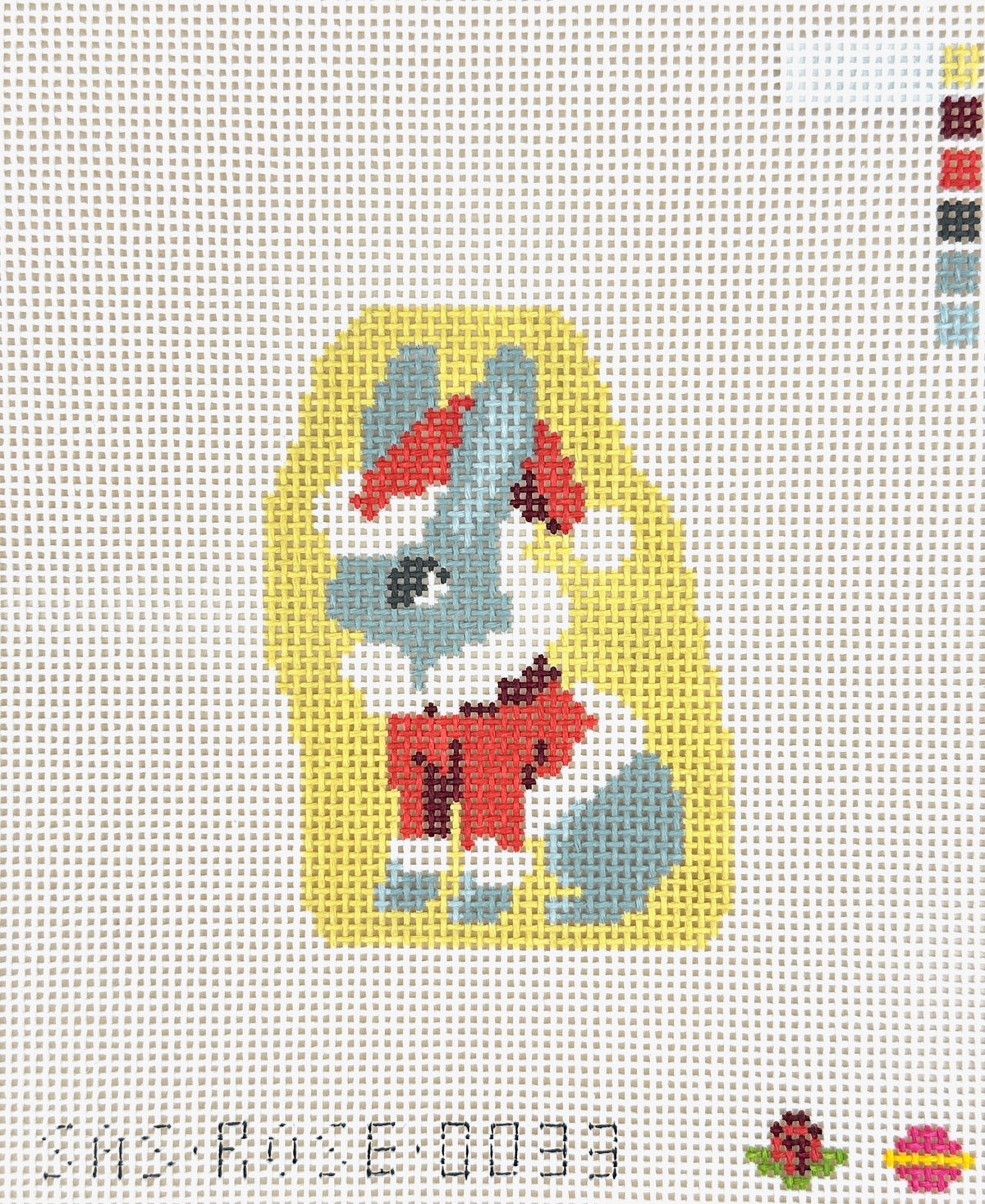 Saturnalia Stitching Rose Acolyte Santa Bunny Needlepoint Canvas