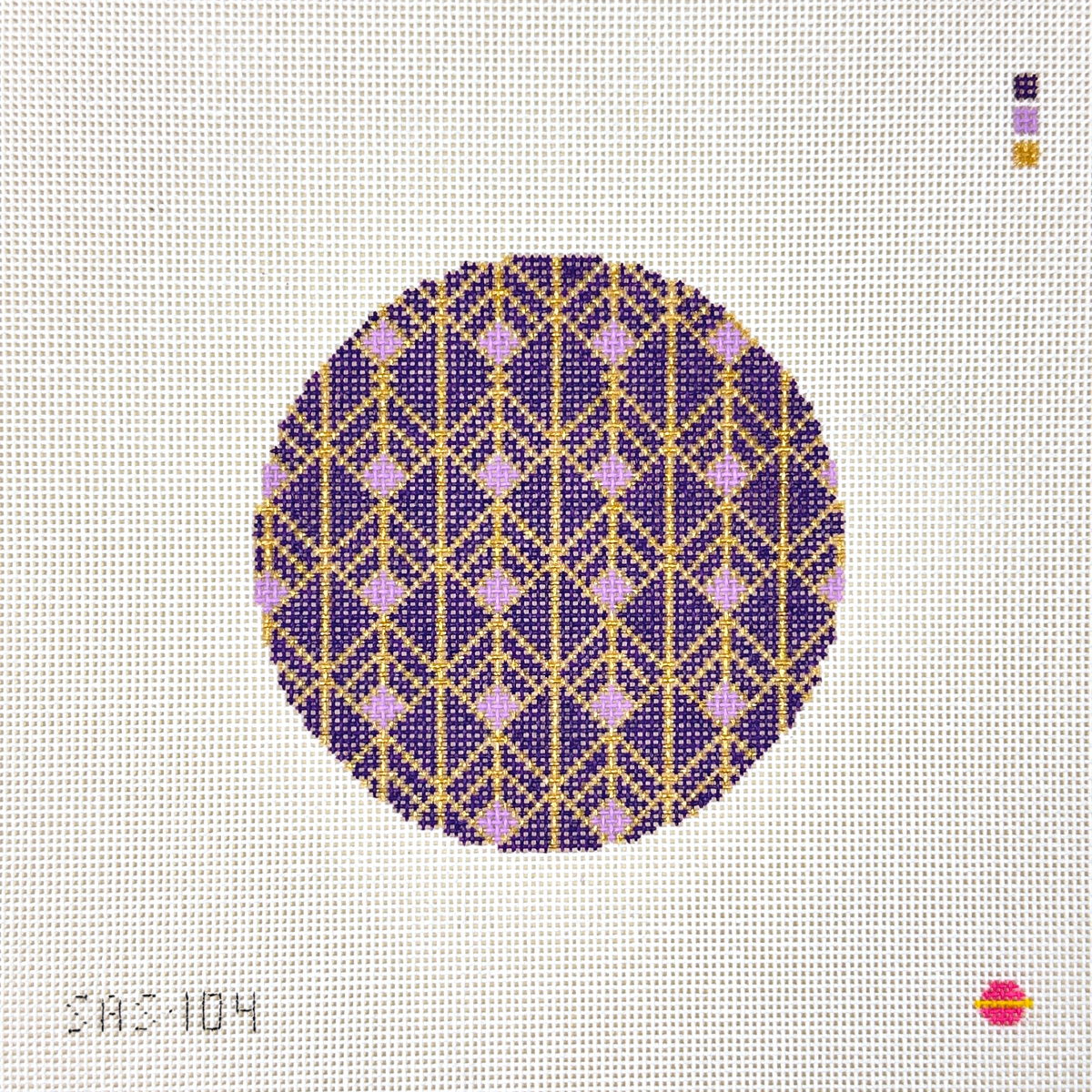 Saturnalia Stitching Royal Round Needlepoint Canvas