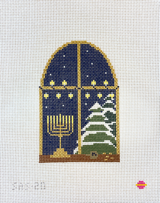 Saturnalia Stitching Sameach Skies Needlepoint Canvas - 13M
