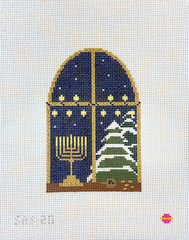 Saturnalia Stitching Sameach Skies Needlepoint Canvas - 18M