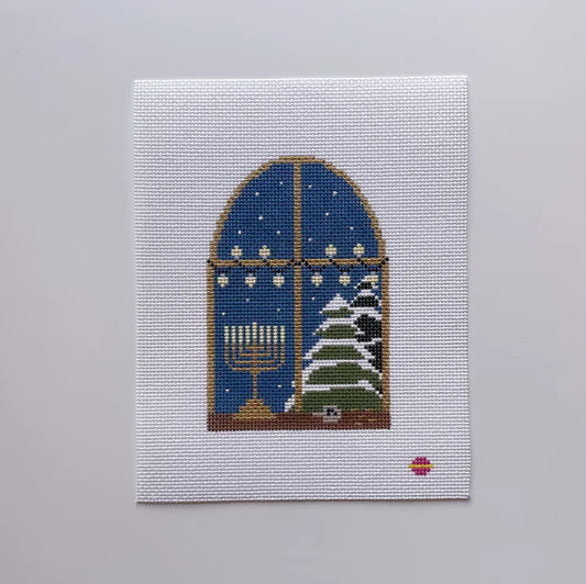 Saturnalia Stitching Sameach Skies Needlepoint Canvas - 18M