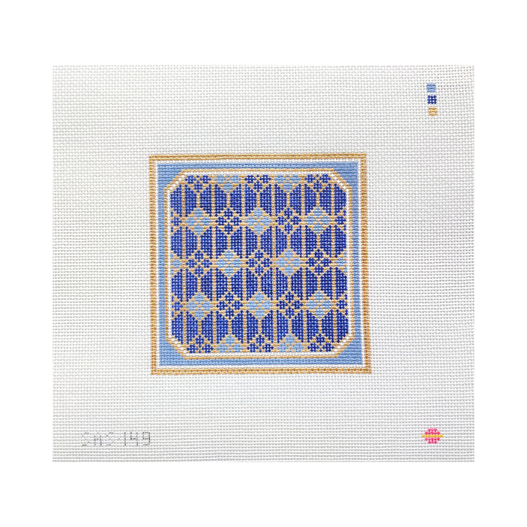 Saturnalia Stitching Sapphire Square Needlepoint Canvas