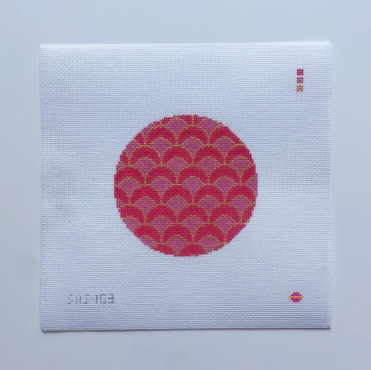 Saturnalia Stitching Seashell Round Needlepoint Canvas