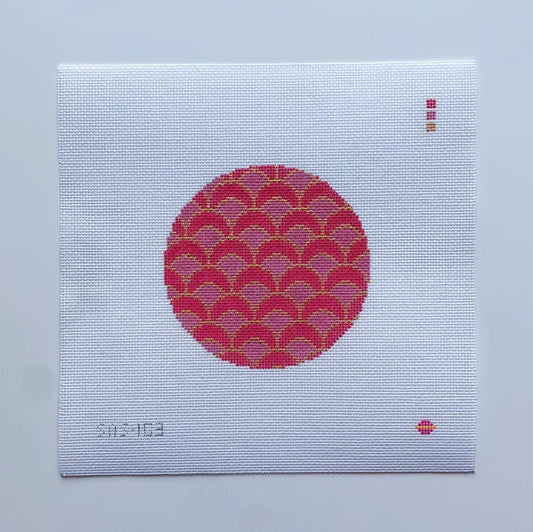 Saturnalia Stitching Seashell Round Needlepoint Canvas