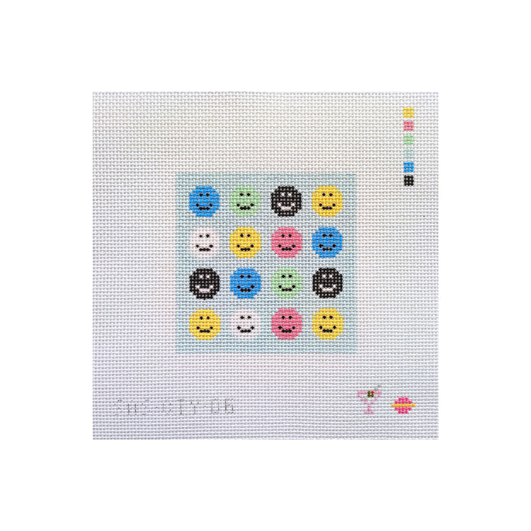 Saturnalia Stitching Smile On Coaster Needlepoint Canvas