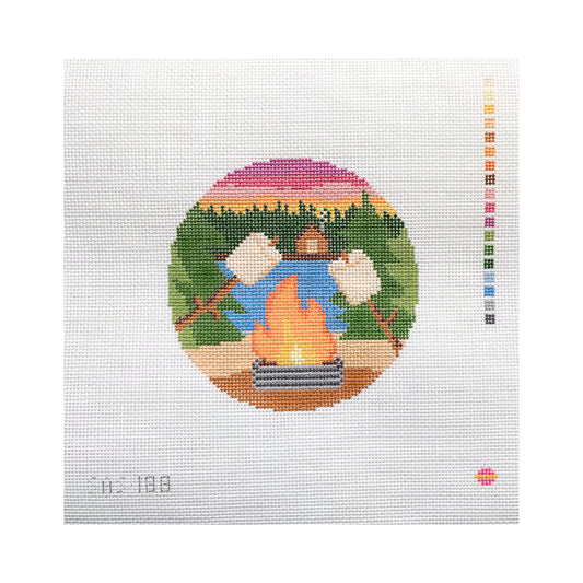 Saturnalia Stitching Smores on the Lake Needlepoint Canvas
