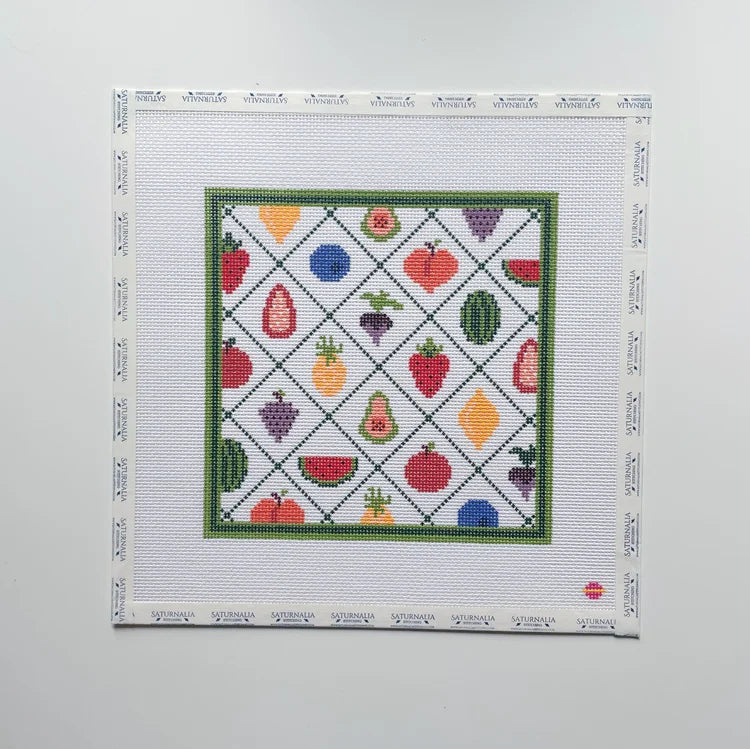 Saturnalia Stitching Summer Sampler Needlepoint Canvas