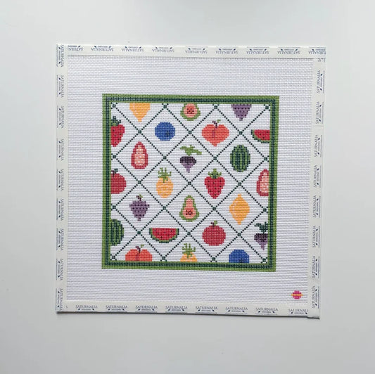 Saturnalia Stitching Summer Sampler Needlepoint Canvas
