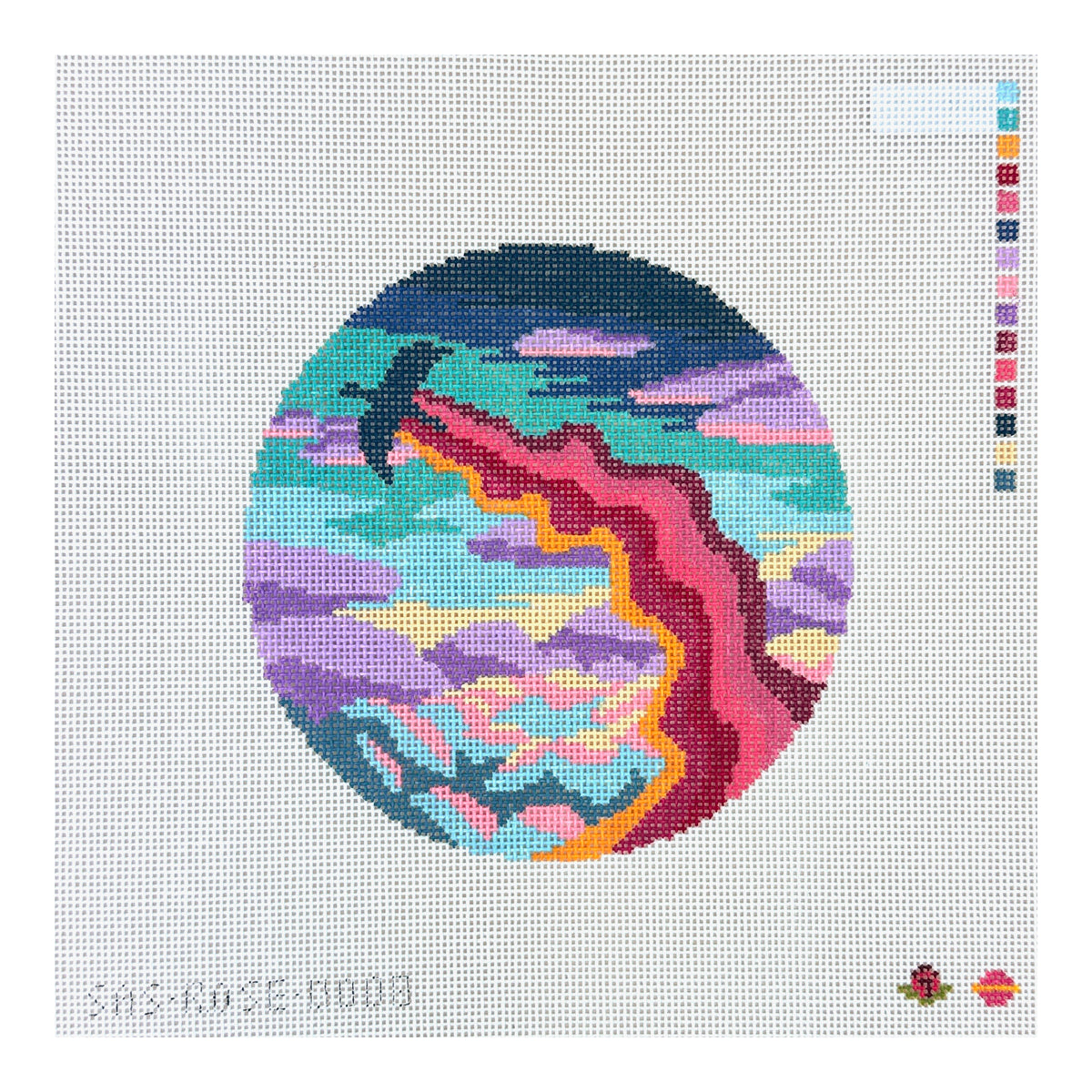 Saturnalia Stitching Rose Acolyte Sunset Dragon Needlepoint Canvas