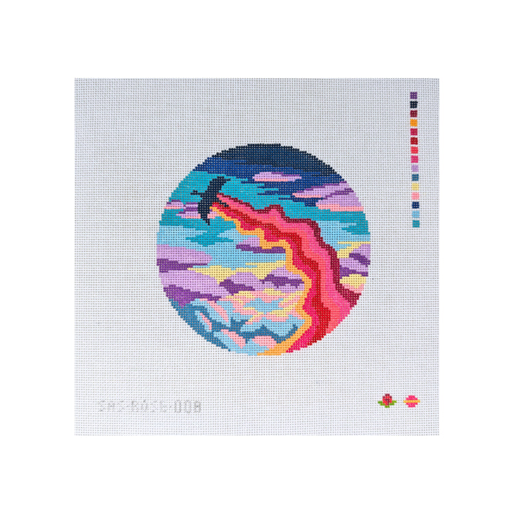 Saturnalia Stitching Rose Acolyte Sunset Dragon Needlepoint Canvas