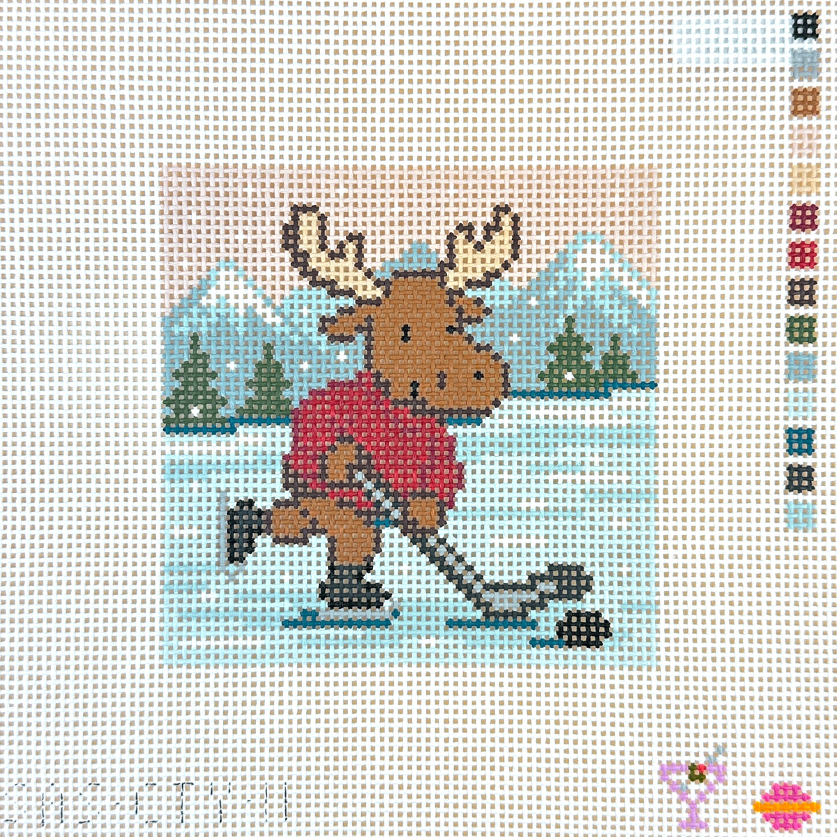 Saturnalia Stitching The City Stitcher Rink Wrangler Needlepoint Canvas