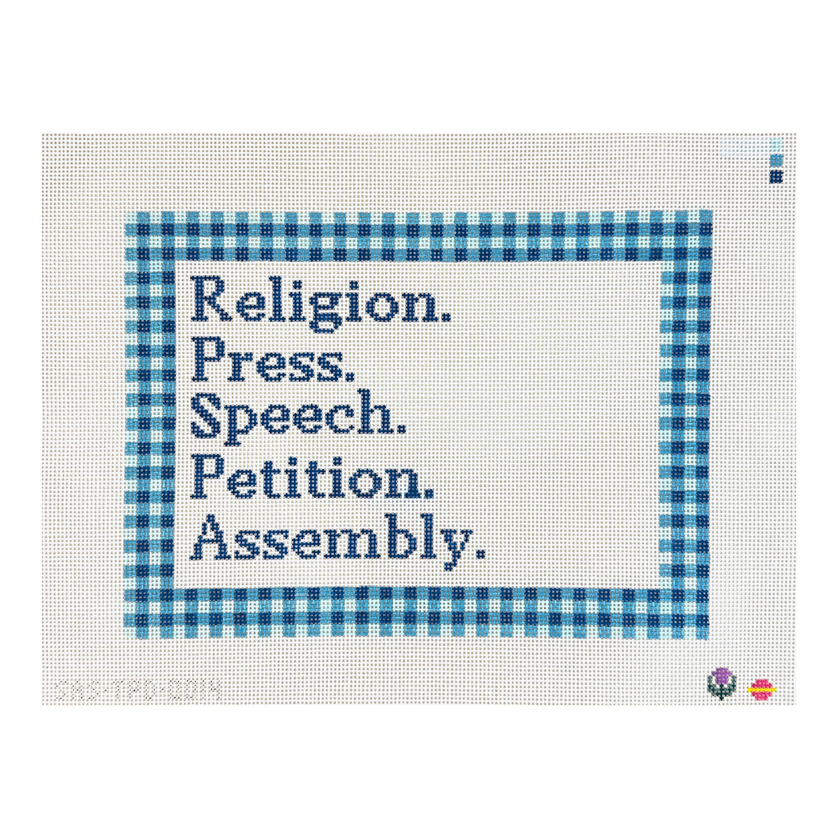 Saturnalia Stitching Thistle Pine Designs First Amendment Needlepoint Canvas - Large