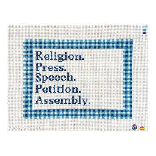 Saturnalia Stitching Thistle Pine Designs First Amendment Needlepoint Canvas - Large