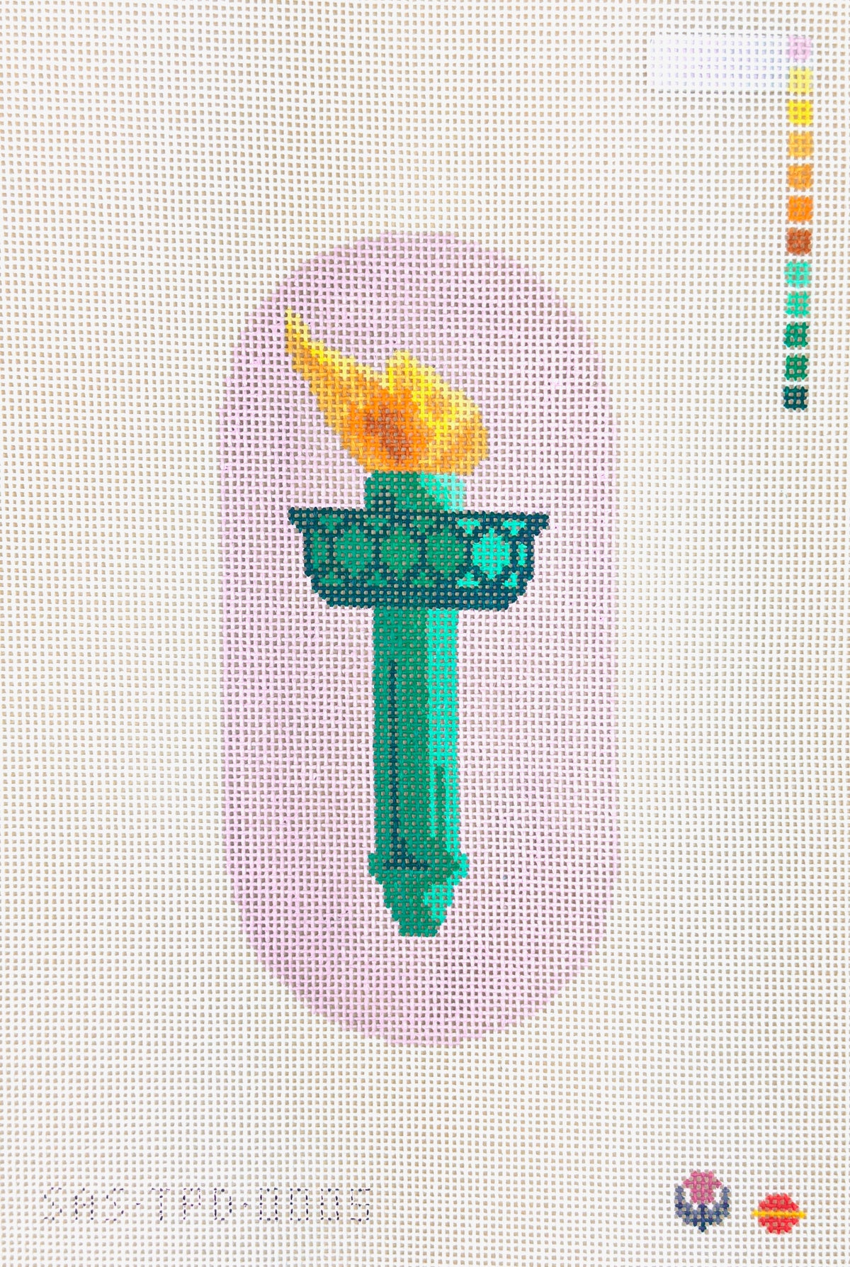 Saturnalia Stitching Thistle Pine Designs Liberty Torch Needlepoint Canvas