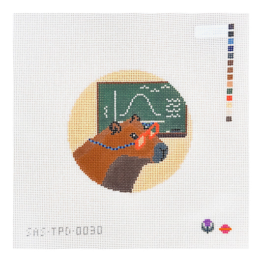 Saturnalia Stitching Thistle Pine Designs Professor Capybara Needlepoint Canvas