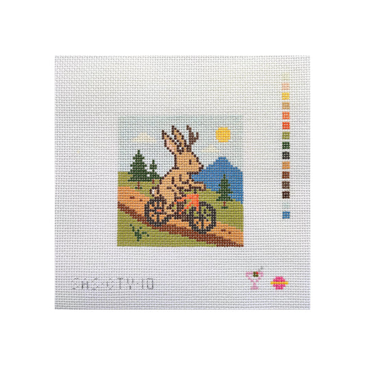 Saturnalia Stitching Trail Hopper Needlepoint Canvas