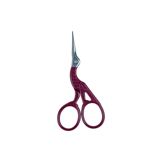 SChandworks Colorful Stork Embroidery Scissors - Burgundy Plum