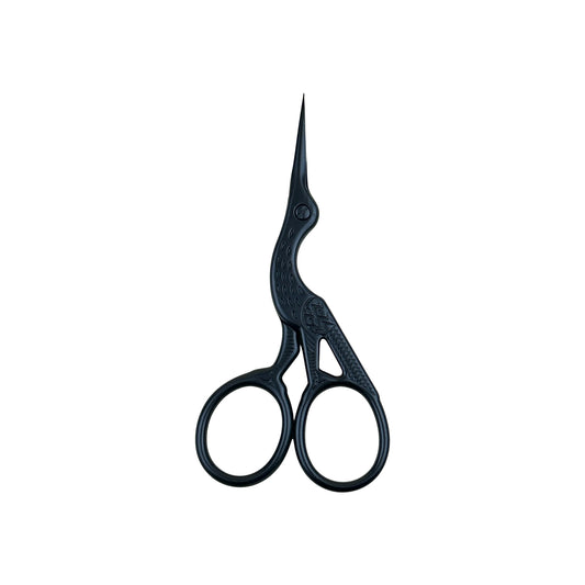 SChandworks Stork Embroidery Scissors - Black