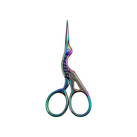 SChandworks Stork Embroidery Scissors - Rainbow