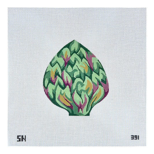 Silver Needle Artichoke Ornament Needlepoint Canvas