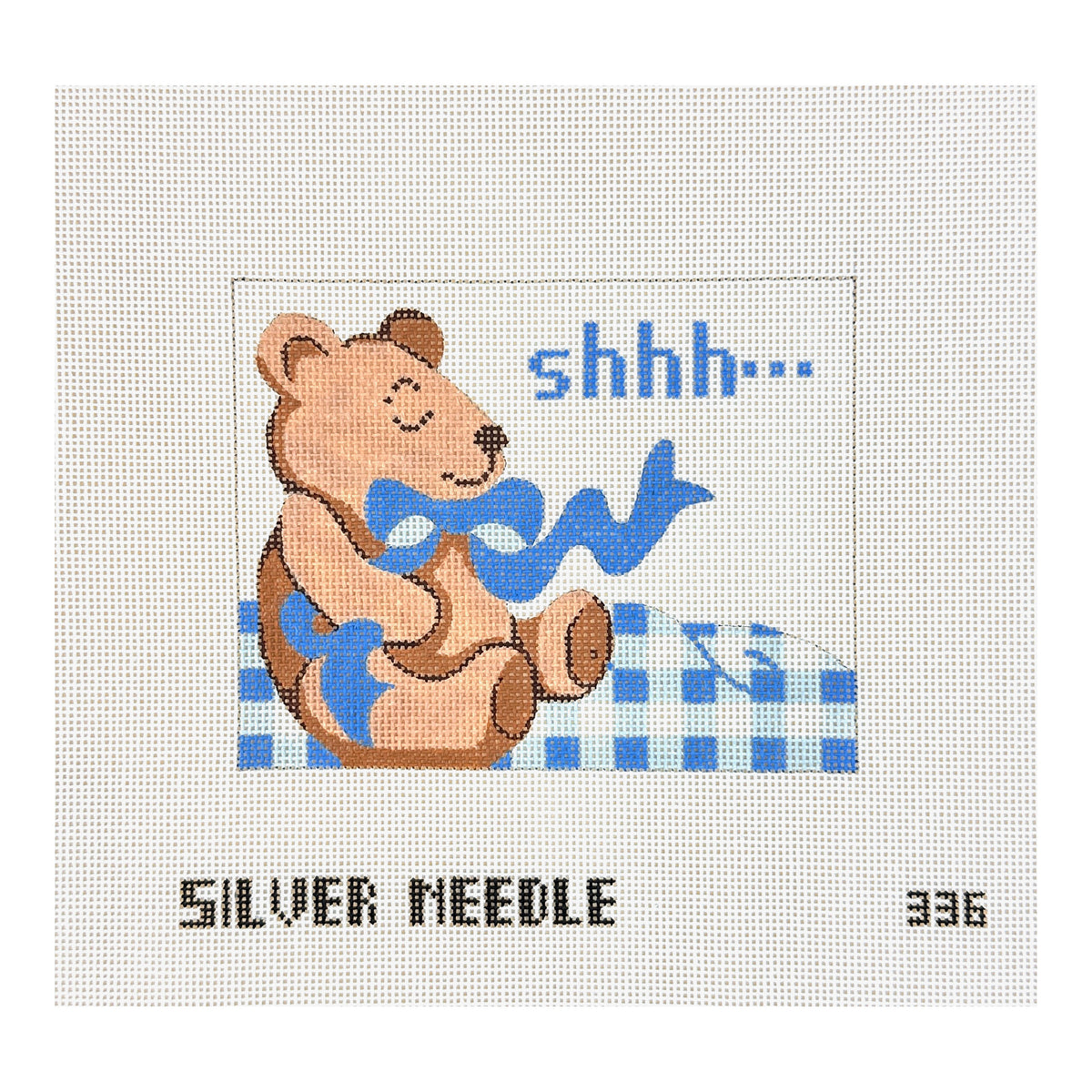Silver Needle Baby Sleeping Sign Needlepoint Canvas - Blue