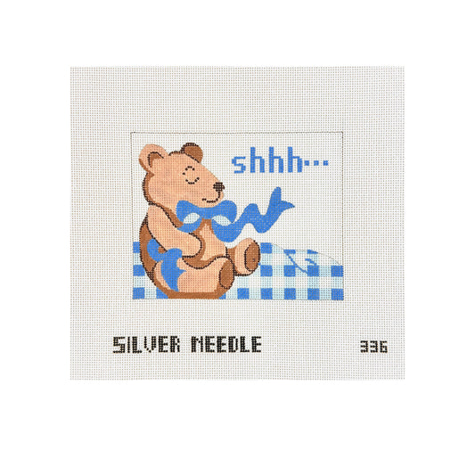 Silver Needle Baby Sleeping Sign Needlepoint Canvas - Blue