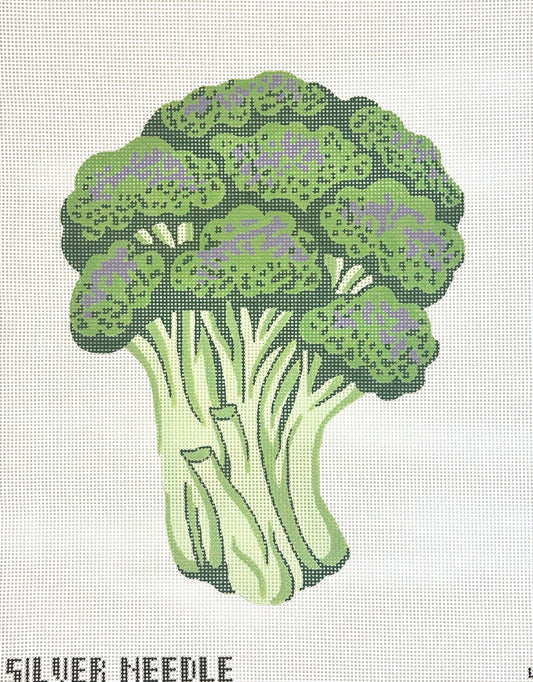Silver Needle Broccoli Needlepoint Canvas
