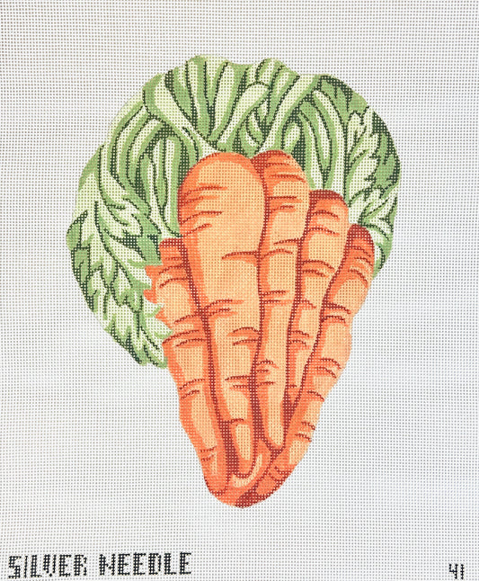 Silver Needle Carrots Needlepoint Canvas