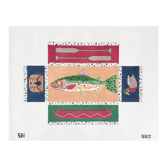 Silver Needle Fishing Doorstop Needlepoint Canvas