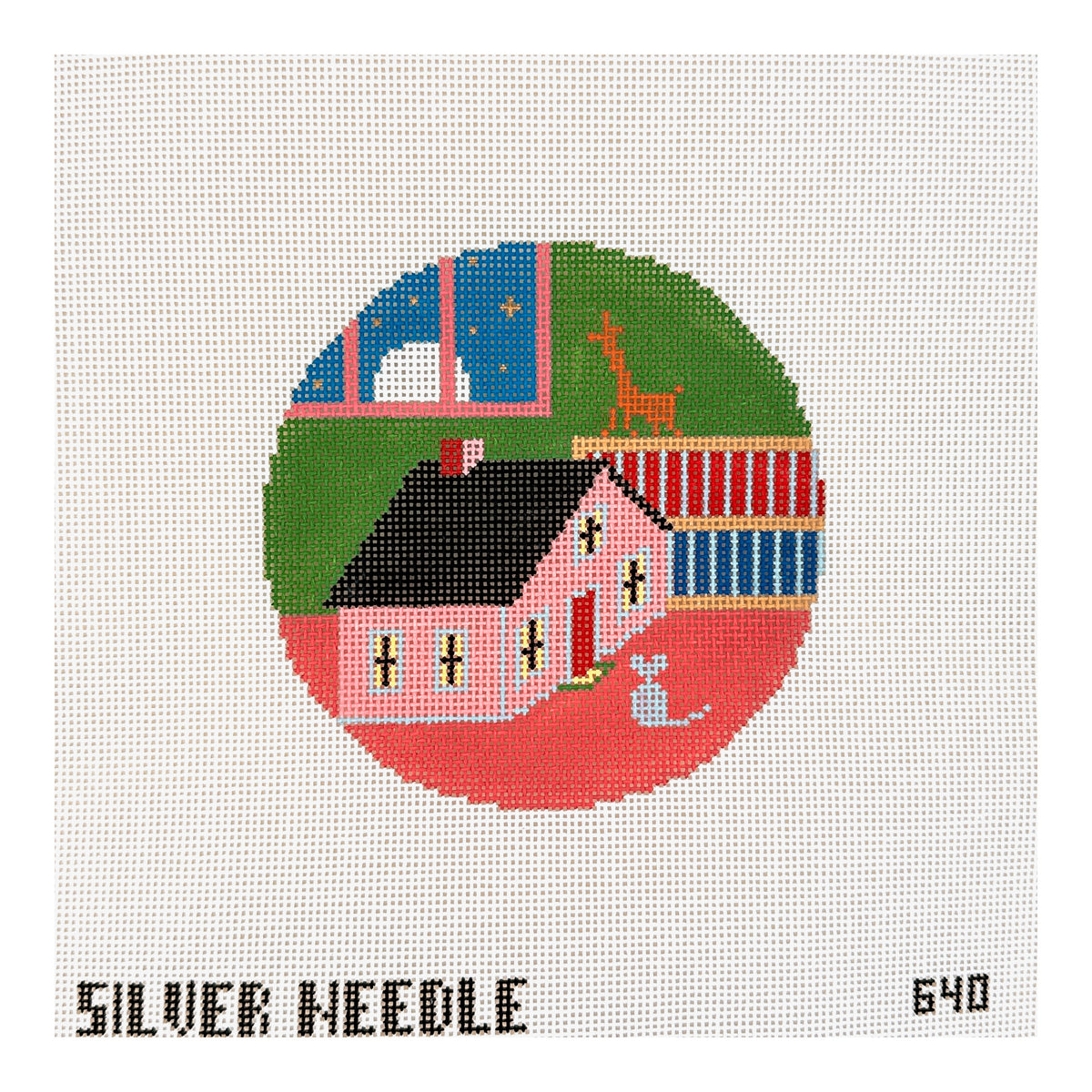 Silver Needle Goodnight Moon Toy House & Mouse Ornament Needlepoint Canvas