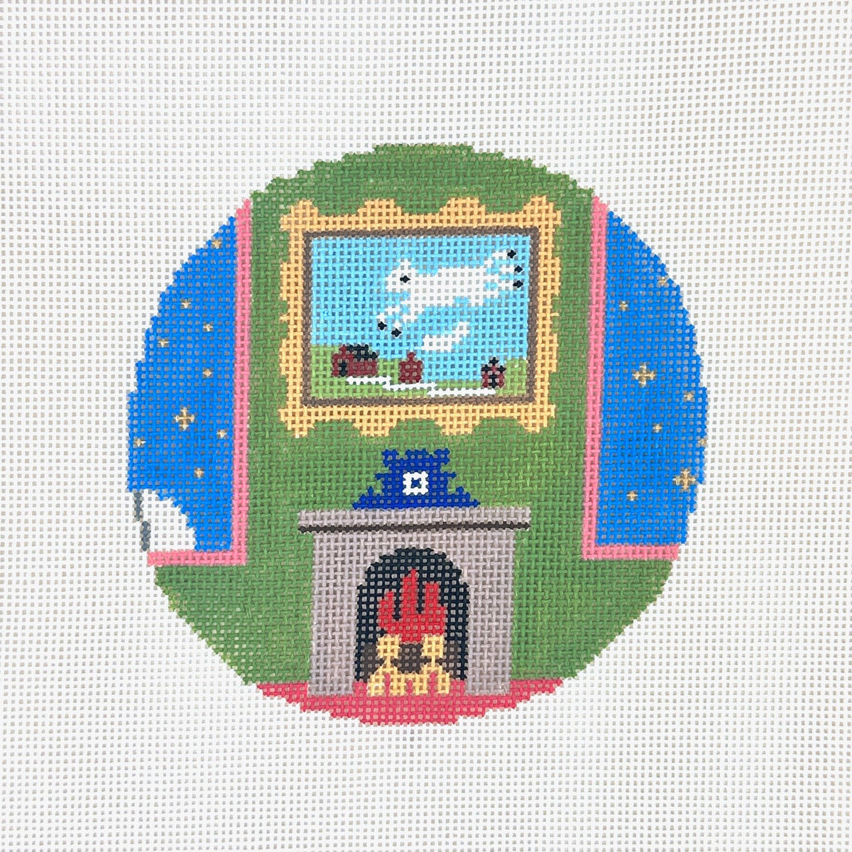 Silver Needle Goodnight Moon Cow Jumping Over Moon Ornament Needlepoint Canvas