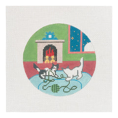 Silver Needle Goodnight Moon Kittens Ornament Needlepoint Canvas