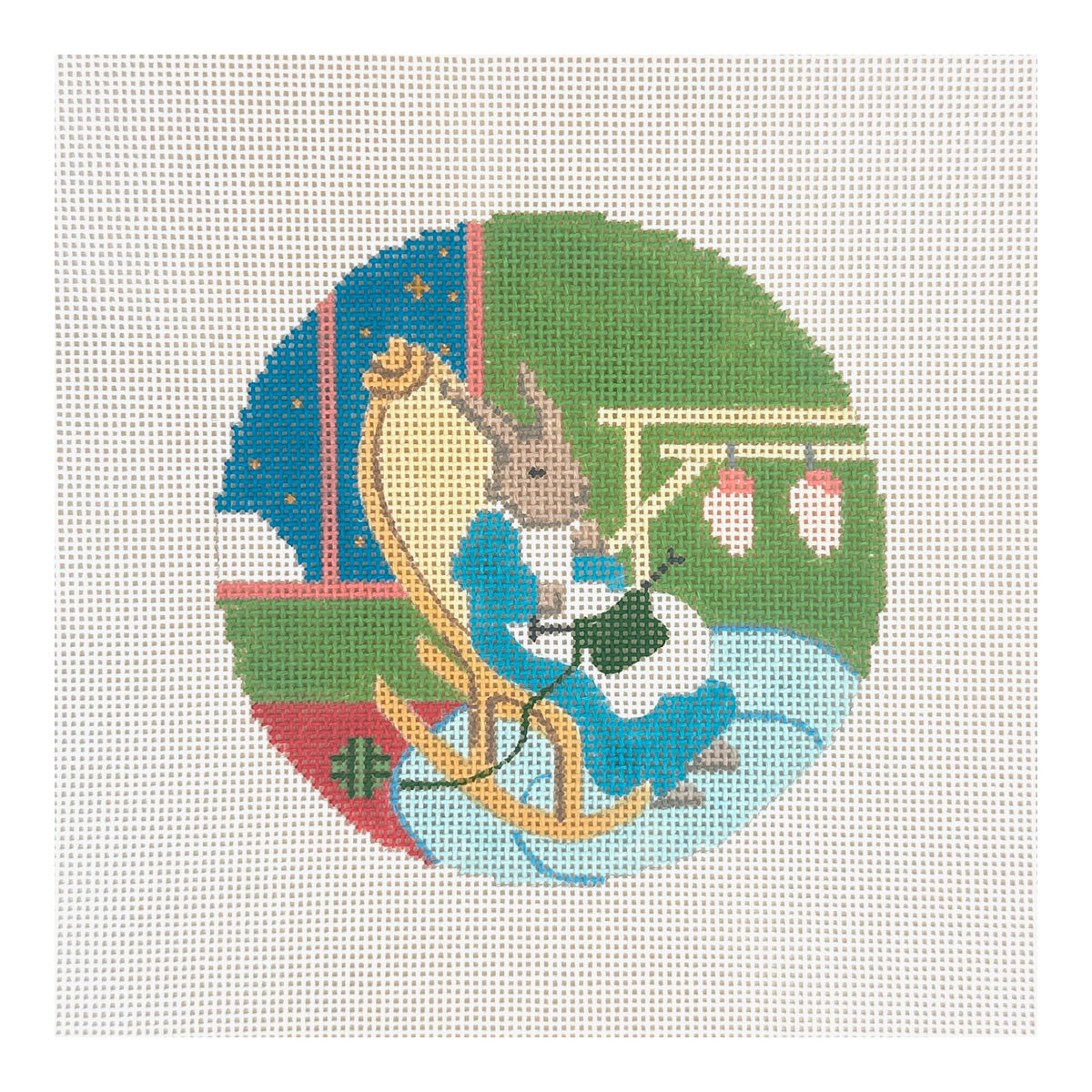Silver Needle Goodnight Moon Quiet Old Lady Bunny Needlepoint Canvas