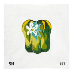 Silver Needle Green Pepper Ornament Needlepoint Canvas