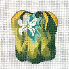 Silver Needle Green Pepper Ornament Needlepoint Canvas