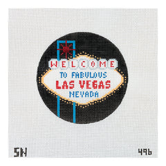 Silver Needle Las Vegas Travel Round Needlepoint Canvas