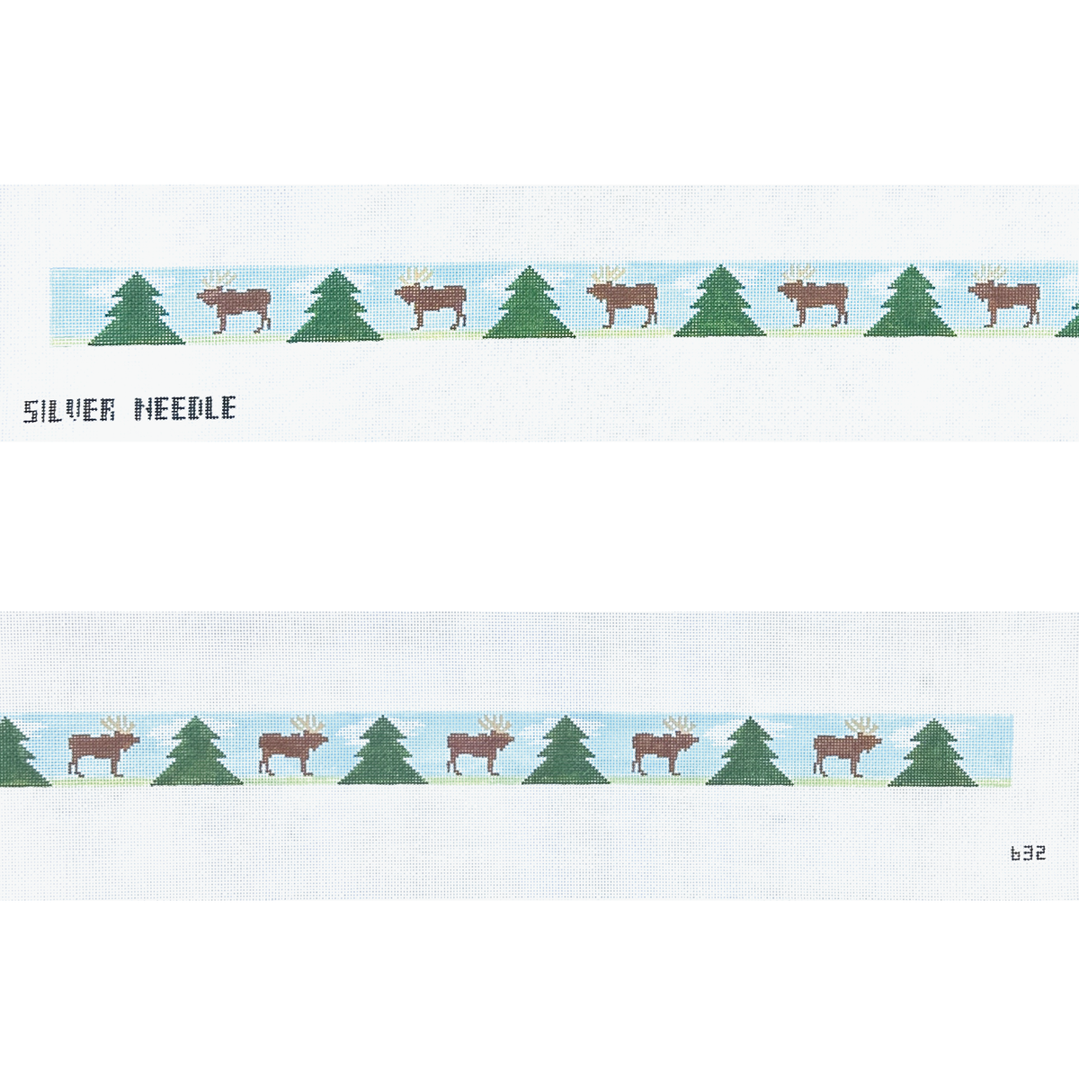 Silver Needle Moose Belt Needlepoint Canvas