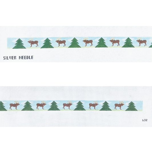 Silver Needle Moose Belt Needlepoint Canvas