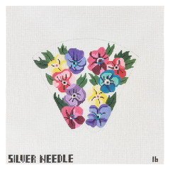Silver Needle Pansies Scissor Case Needlepoint Canvas