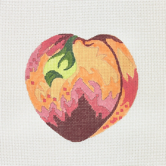 Silver Needle Peach Ornament Needlepoint Canvas