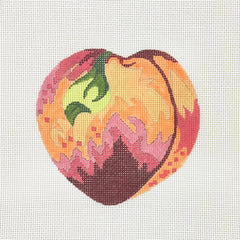 Silver Needle Peach Ornament Needlepoint Canvas