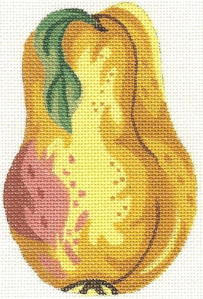 Silver Needle Pear Ornament Needlepoint Canvas