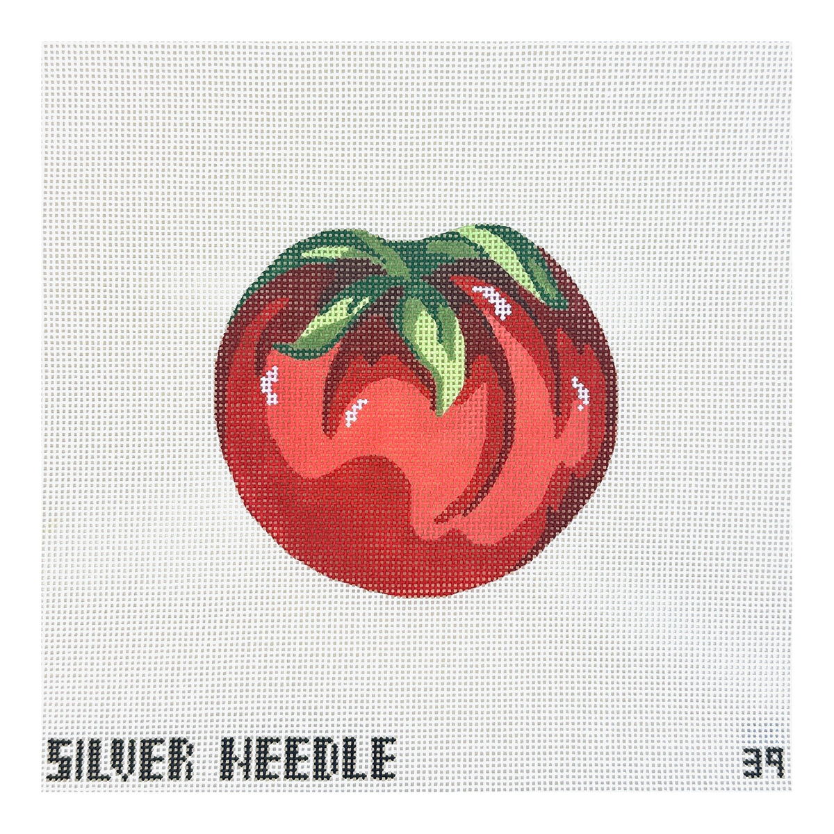 Silver Needle Tomato Ornament Needlepoint Canvas