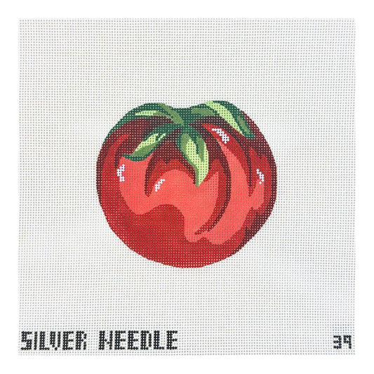Silver Needle Tomato Ornament Needlepoint Canvas