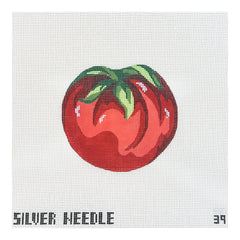 Silver Needle Tomato Ornament Needlepoint Canvas