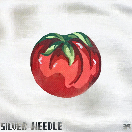 Silver Needle Tomato Ornament Needlepoint Canvas