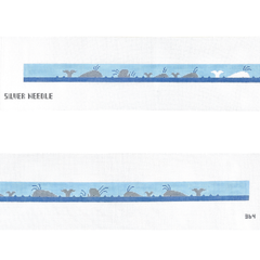 Silver Needle Whale Belt Needlepoint Canvas